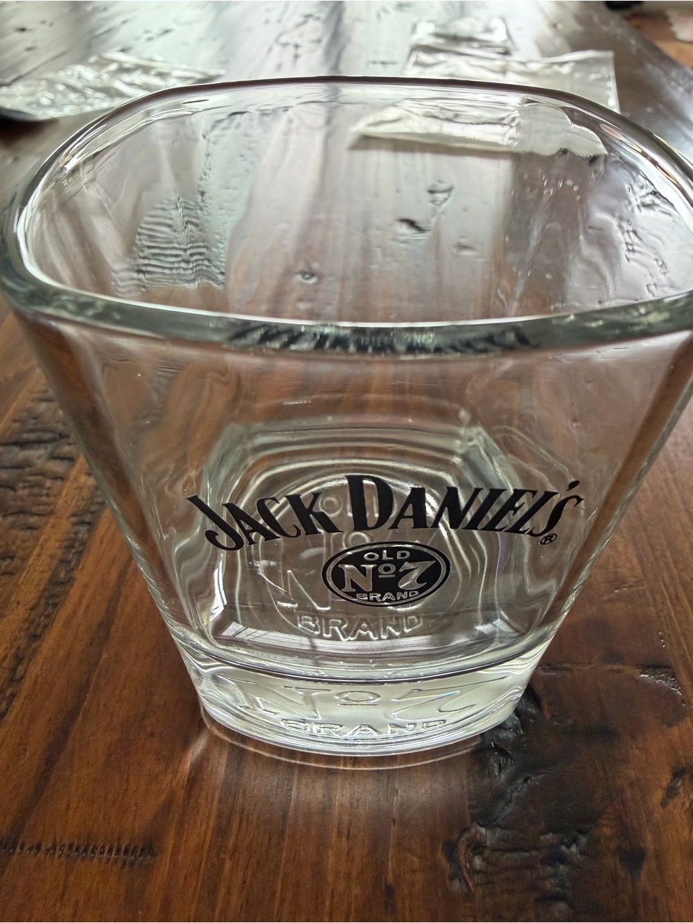 Jack Daniels Clear Glass Tumbler with Black Logo